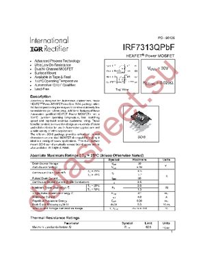 IRF7313QPBF datasheet  